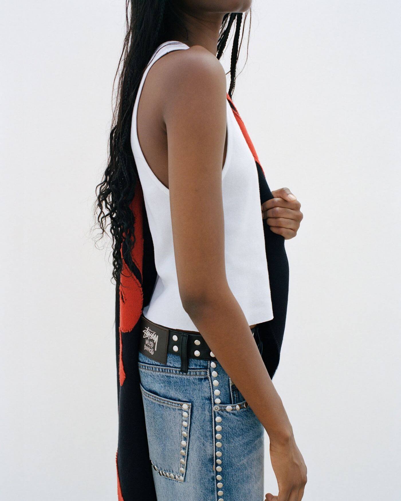 金*ラ様 極少Stussy x Wales Bonner Studded Jea Stussy x Wales Bonner Studded Jean Washed Blue Men's - FW25 - US